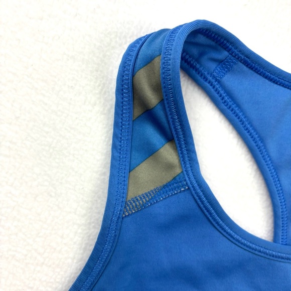 Nike Pro Women's Blue/Gray Stripe Swoosh Compression Exercise Sports Bra Size S - Picture 5 of 13